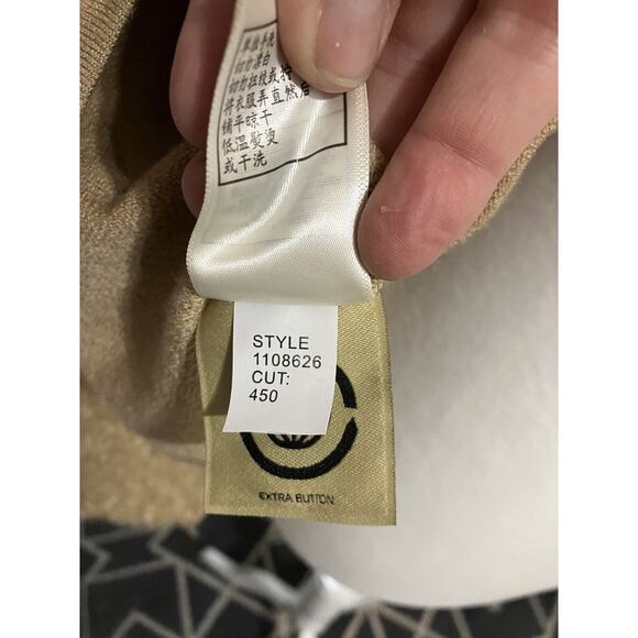 Leon Max Tan Merino Wool Blend Teddy Fleece Cardigan Sweater Jacket Size 8 - Picture 5 of 7